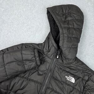 The North Face Boys Large 14/16 Black Reversible Sherpa Full Zip Hooded Jacket